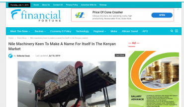 肯尼亚《金融经济》采访报道尼罗河机械
